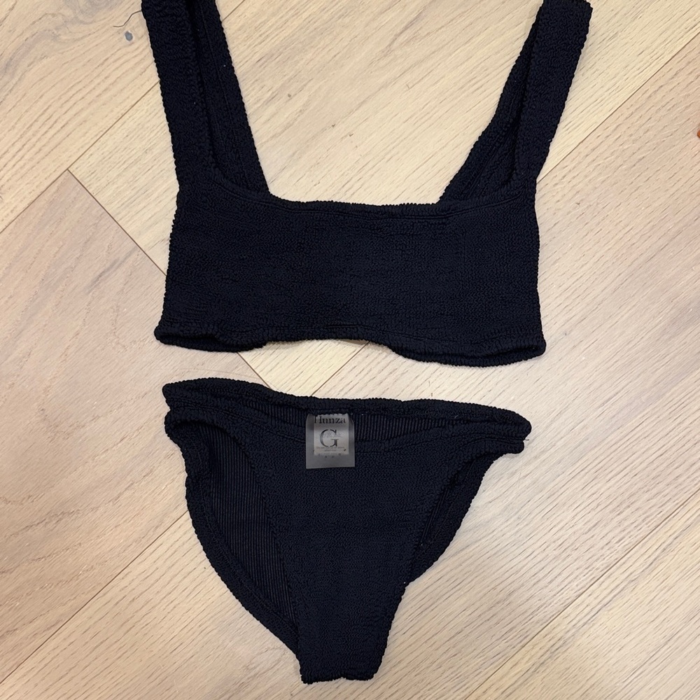 Hunza G Charcoal Textured Swimwear